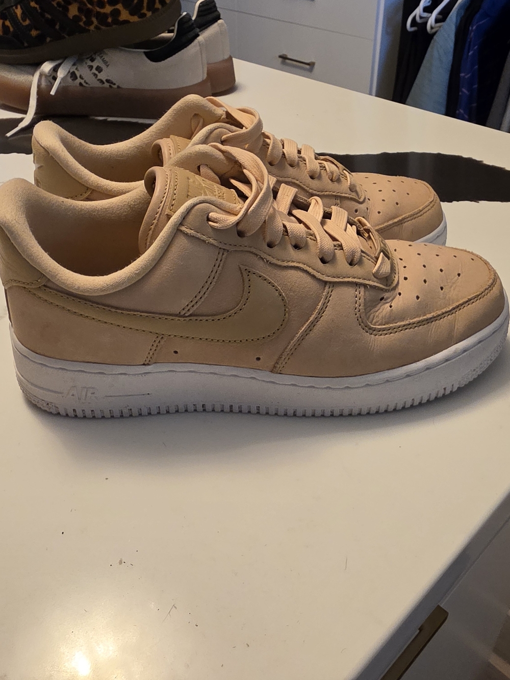 Nike Women's Airforce Ones Sneakers in Tan